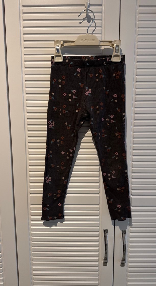 Kız Çocuk Çiçek Desenli Esnek Tayt - Görsel 3