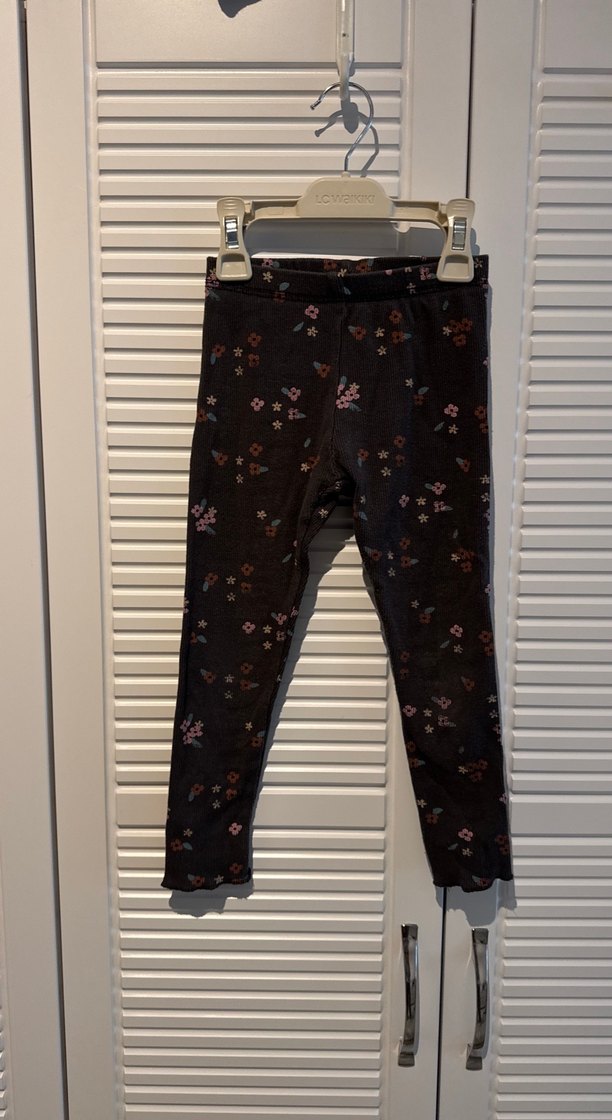 Kız Çocuk Çiçek Desenli Esnek Tayt - Görsel 2