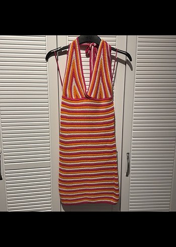 Primark Çizgili Bohem Örme Midi Elbise