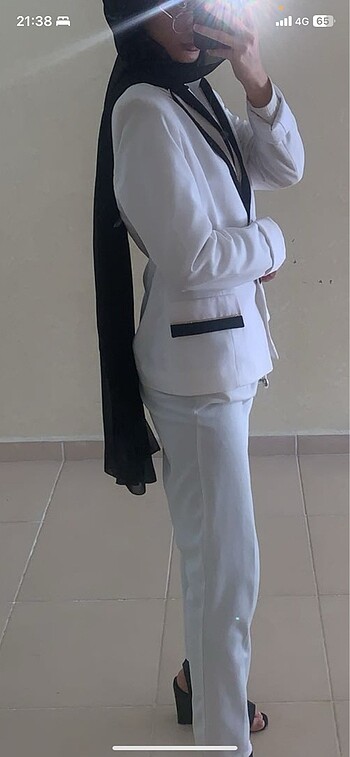 s Beden beyaz Renk BELE OTURAN BLAZER CEKET
