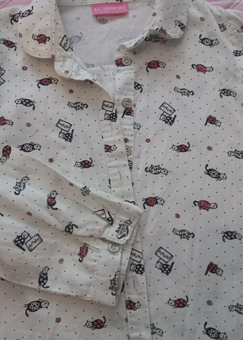 Kız Çocuk Desenli Uzun Kollu Gömlek - Görsel 3