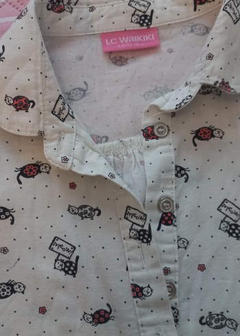 Kız Çocuk Desenli Uzun Kollu Gömlek - Görsel 2