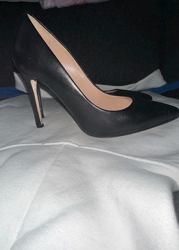 Siyah Deri Stiletto - Görsel 3