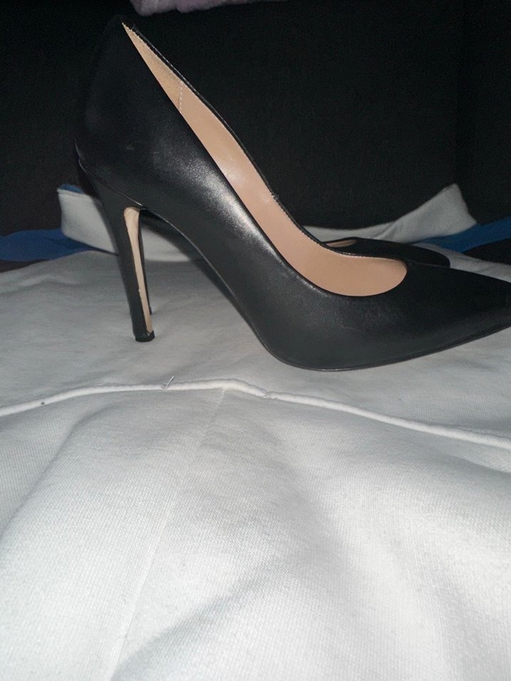 Siyah Deri Stiletto - Görsel 2