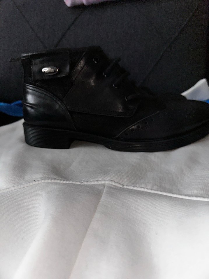 Erkek Siyah Bağcıklı Goth Tarzı Bot - Görsel 4