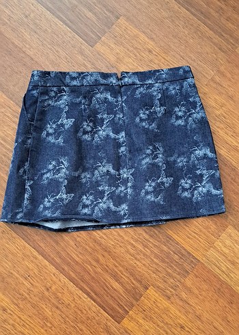 9 Yaş Beden mavi Renk Batik Desenli Pilili Mini Etek