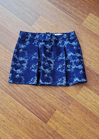Batik Desenli Pilili Mini Etek