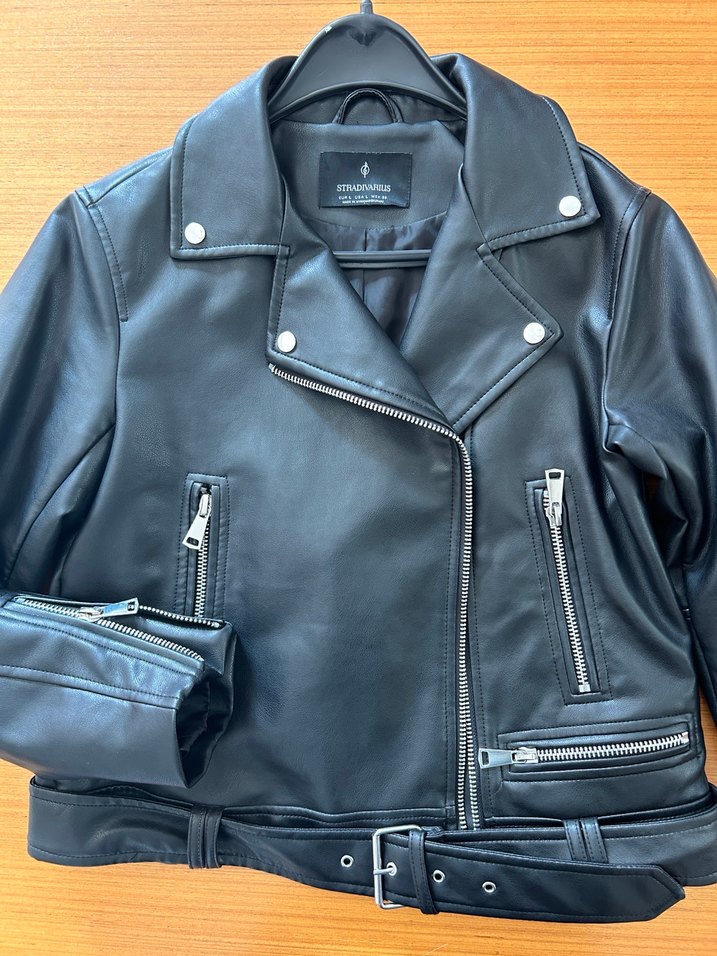 Siyah Deri Ceket - Görsel 2