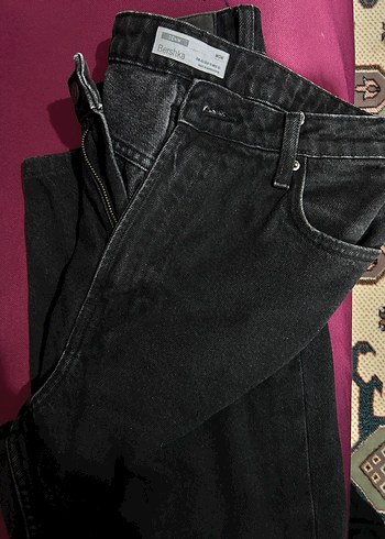 Siyah Rahat Kesim Midi Kadın Kot Pantolon - Görsel 3