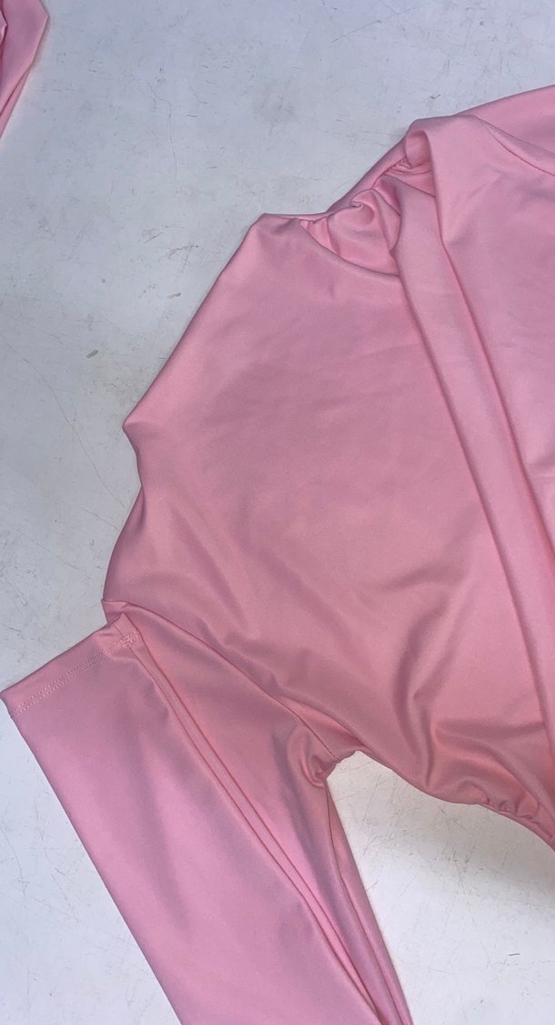 Pembe Drapeli Straplez Uzun Kollu Kadın Üst - Görsel 3