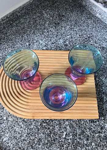 Renkli Ayaklı Cam Kadehler Seti - Görsel 4