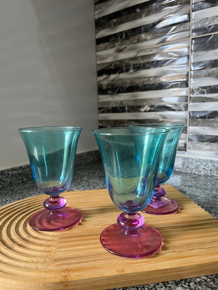 Renkli Ayaklı Cam Kadehler Seti - Görsel 2