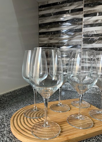 6 Parça Şeffaf Şarap Kadehi Seti - Görsel 2