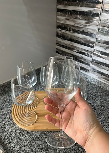 6 Parça Şeffaf Şarap Kadehi Seti - Görsel 3