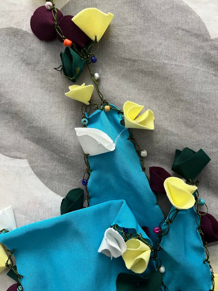 Renkli Püsküllü Bohem Kadın fular - Görsel 4