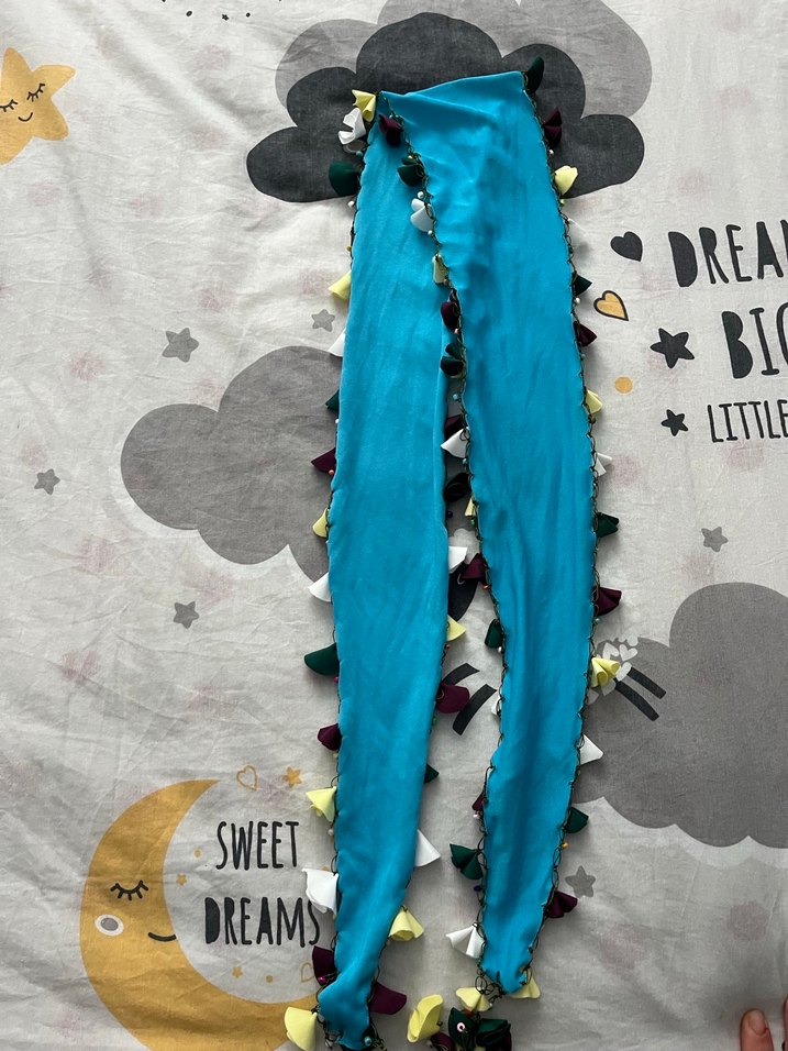 Renkli Püsküllü Bohem Kadın fular - Görsel 2