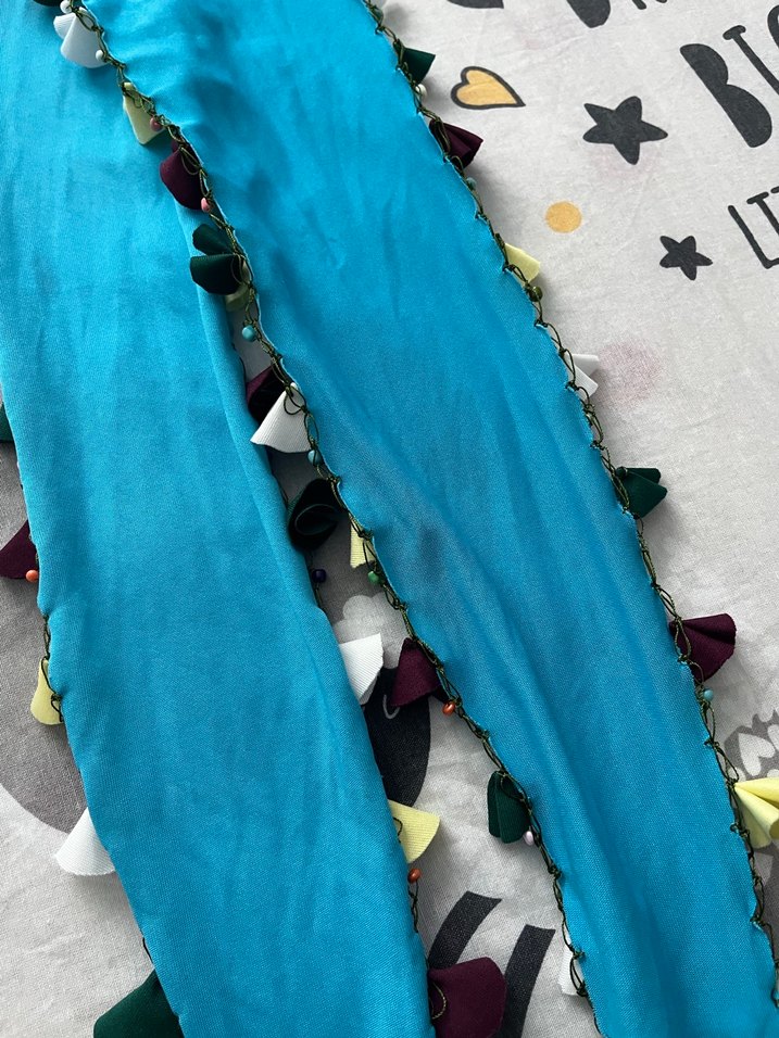 Renkli Püsküllü Bohem Kadın fular - Görsel 3