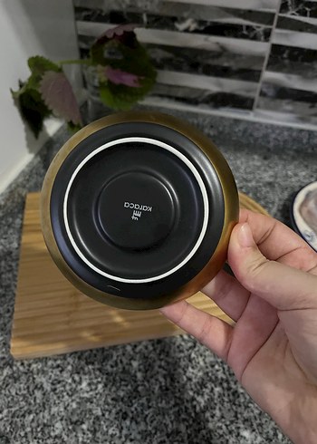 Kartal Figürlü Siyah Kahve Fincanı ve Tabağı - Görsel 5