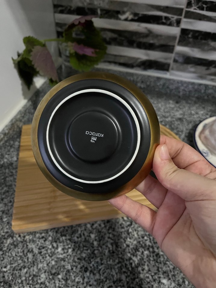 Kartal Figürlü Siyah Kahve Fincanı ve Tabağı - Görsel 5