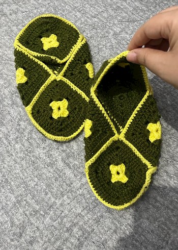 Nakışlı Örgü Kadın Ev Terliği - Görsel 2