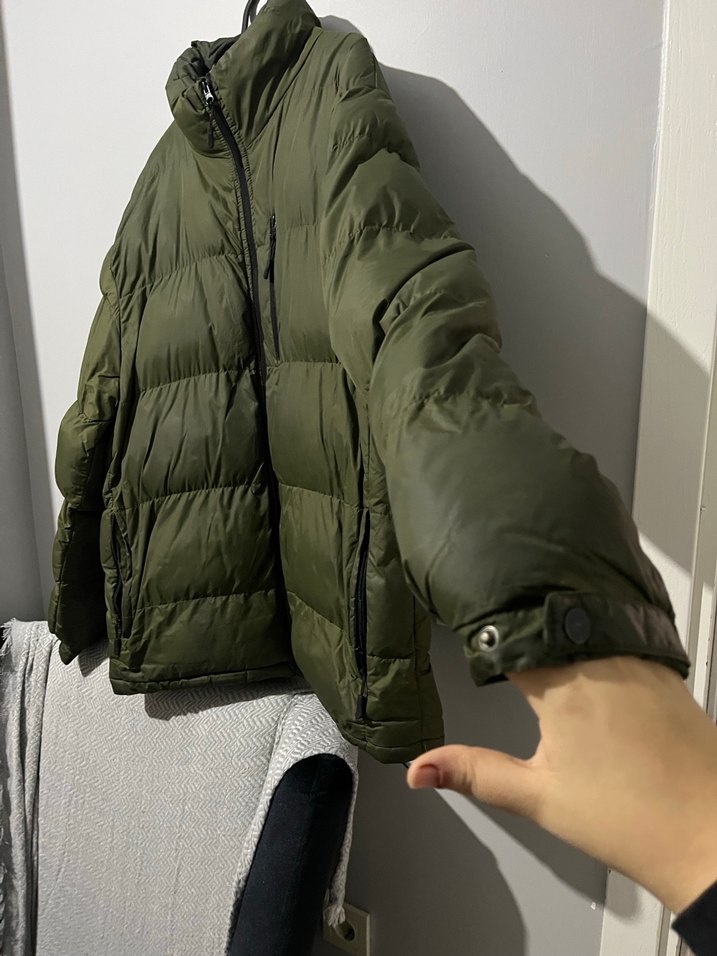 Yeşil Erkek Fermuarlı Midi Mont - Görsel 3