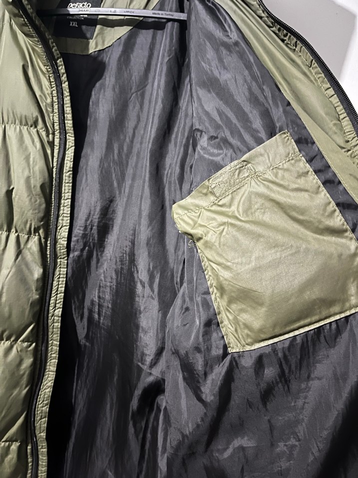 Yeşil Erkek Fermuarlı Midi Mont - Görsel 5