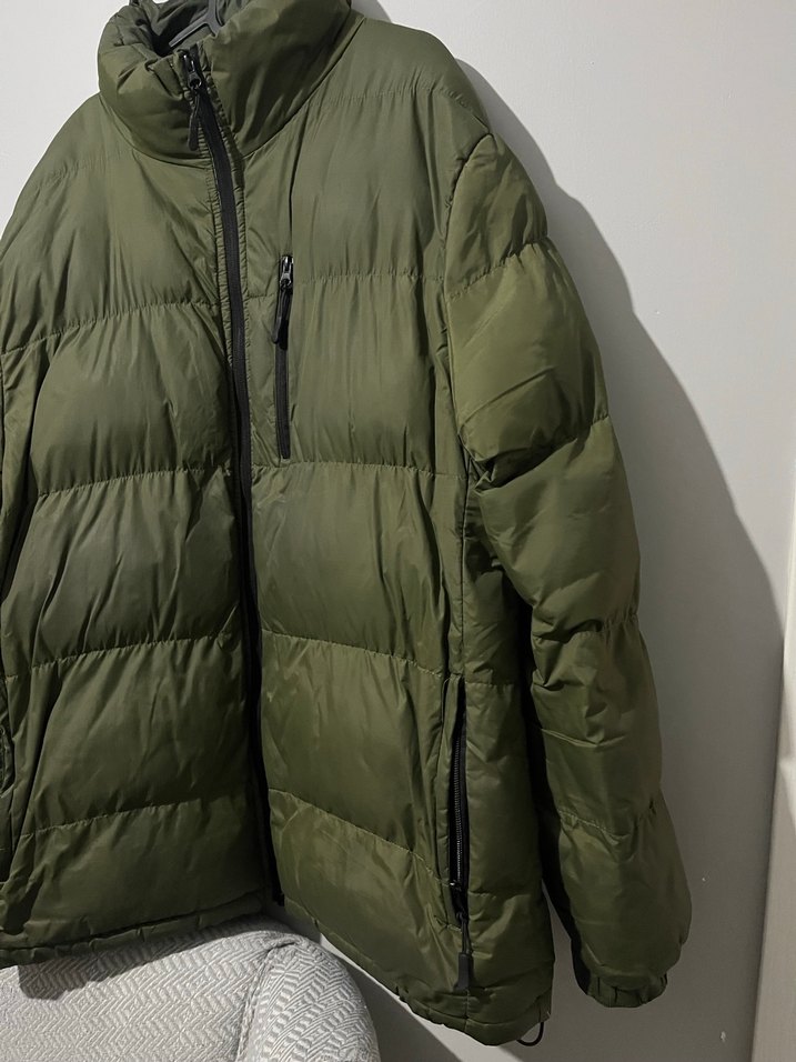 Yeşil Erkek Fermuarlı Midi Mont - Görsel 2