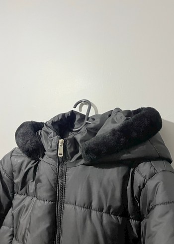 Siyah Kürklü Midi Kadın Kışlık Mont - Görsel 4