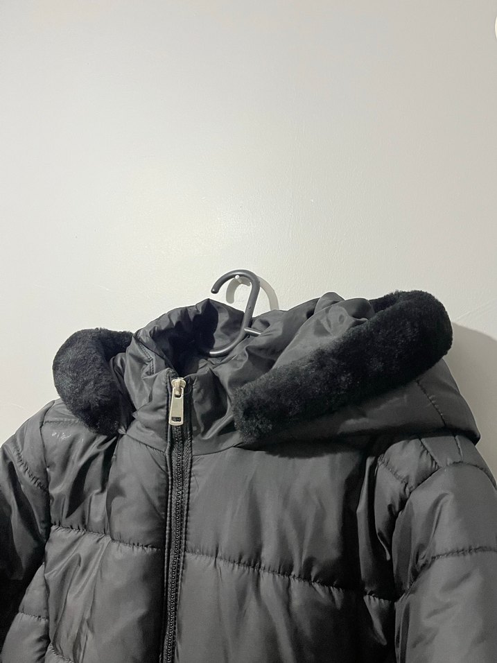 Siyah Kürklü Midi Kadın Kışlık Mont - Görsel 4