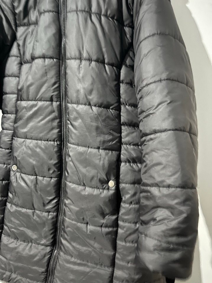 Siyah Kürklü Midi Kadın Kışlık Mont - Görsel 3