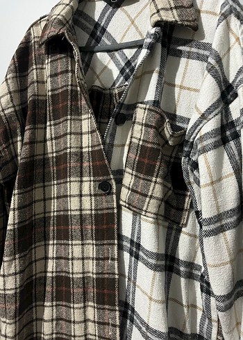 Düğmeli Kareli Kadın Gömlek - Görsel 2