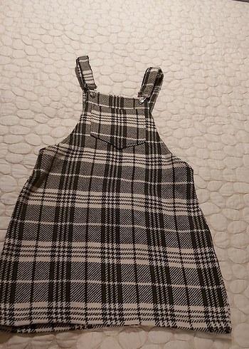 Kareli Örme Askılı Salopet - Görsel 3