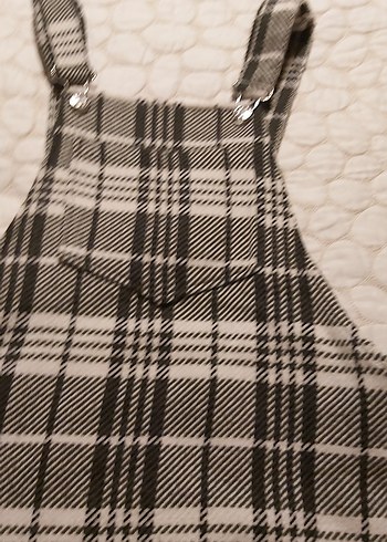 Kareli Örme Askılı Salopet - Görsel 2