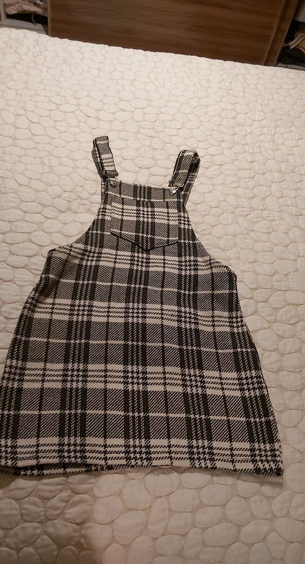 Kareli Örme Askılı Salopet - Görsel 3