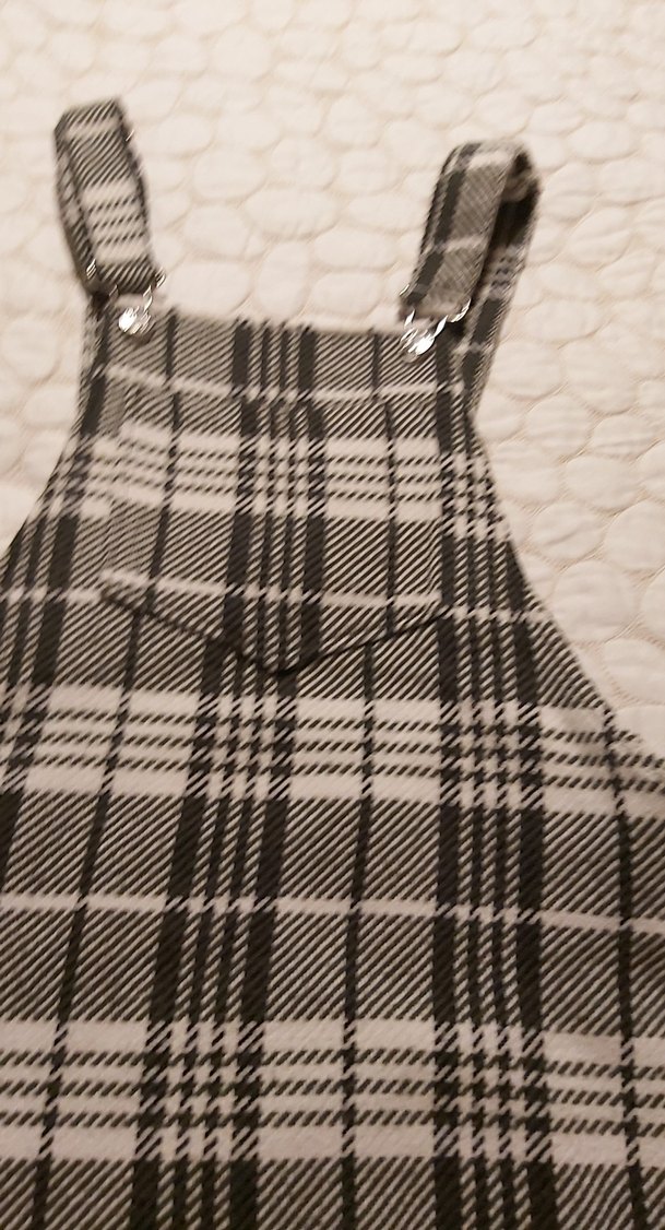 Kareli Örme Askılı Salopet - Görsel 2