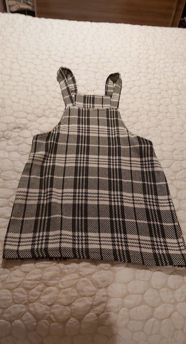 Kareli Örme Askılı Salopet - Görsel 4