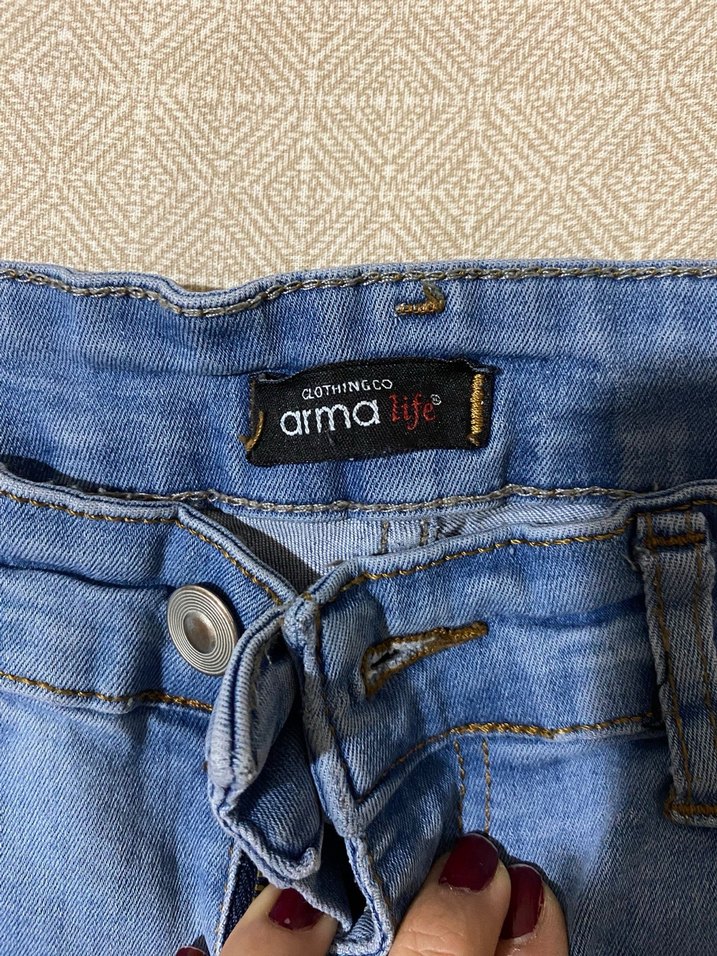 Dar paça kot pantolon - Görsel 2