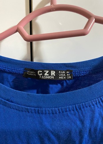 Mavi Baskılı Kısa Kollu Kadın Tişört - Görsel 2