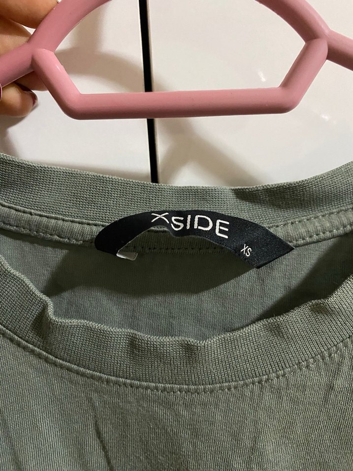 Erkek Haki-Beyaz Baskılı Tişört - Görsel 2