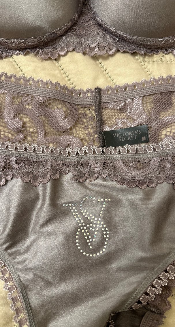 Gri kahve Nakışlı Bohem Sütyen ve Külot Takımı - Görsel 2