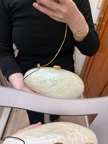 Mango mango inci görünümlü clutch çanta