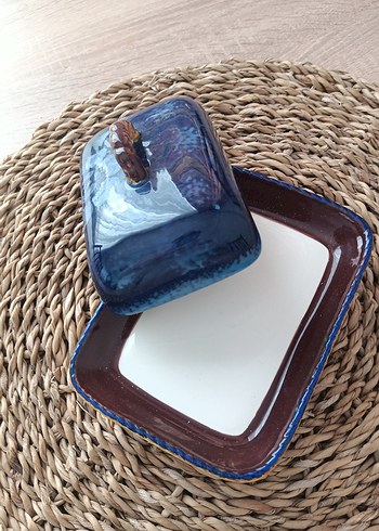 Koyu Mavi Yılan Desenli tereyaglik - Görsel 2