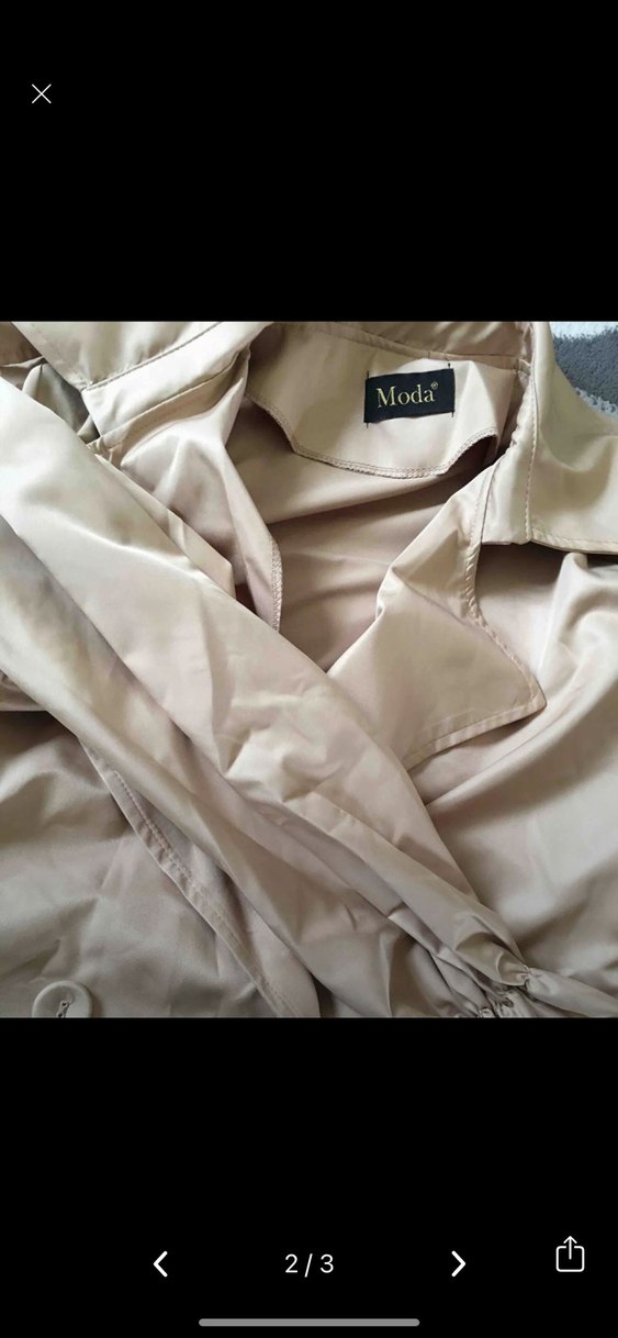 Krem Kemerli Midi Kadın Trençkot - Görsel 2