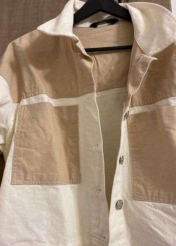 Bej Düğmeli Kadın Ceket Midi Boy - Görsel 2