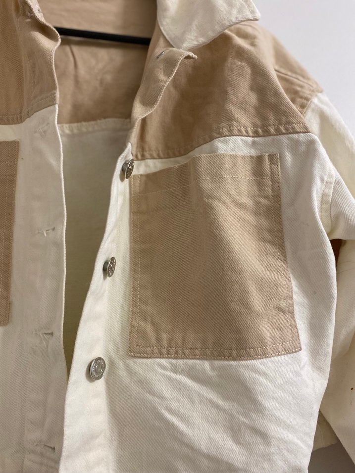 Bej Düğmeli Kadın Ceket Midi Boy - Görsel 3