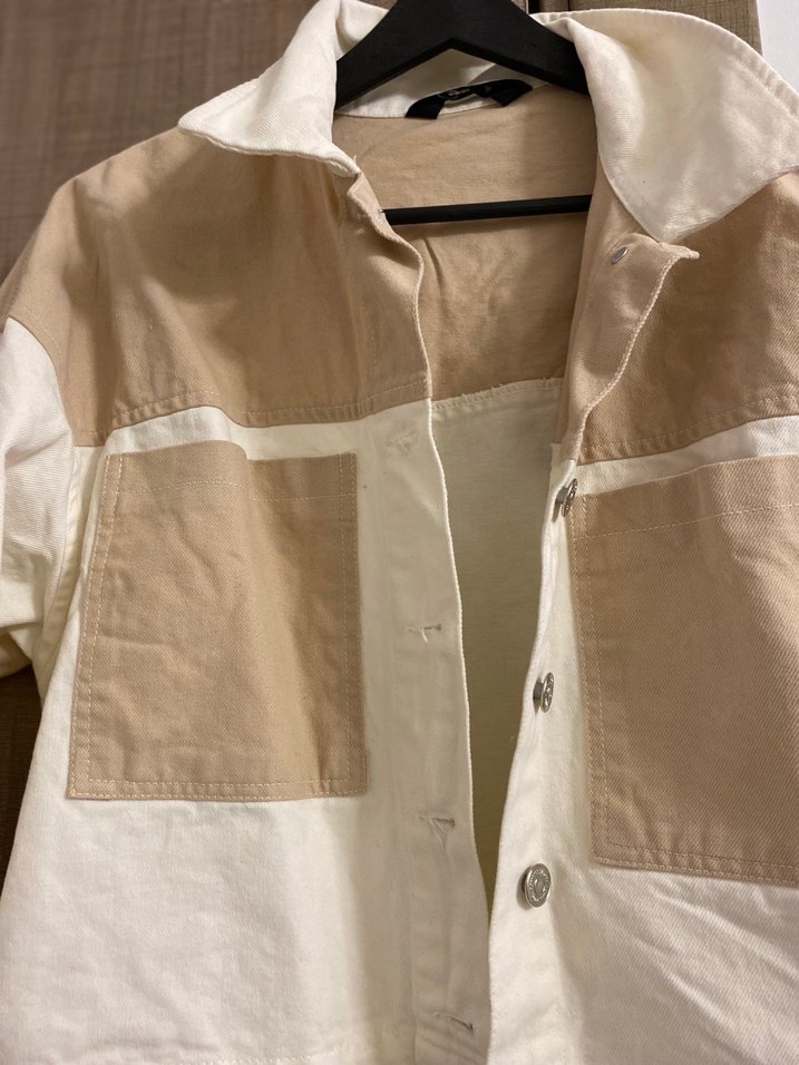 Bej Düğmeli Kadın Ceket Midi Boy - Görsel 2