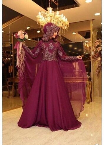 36 Beden bordo Renk Abiye