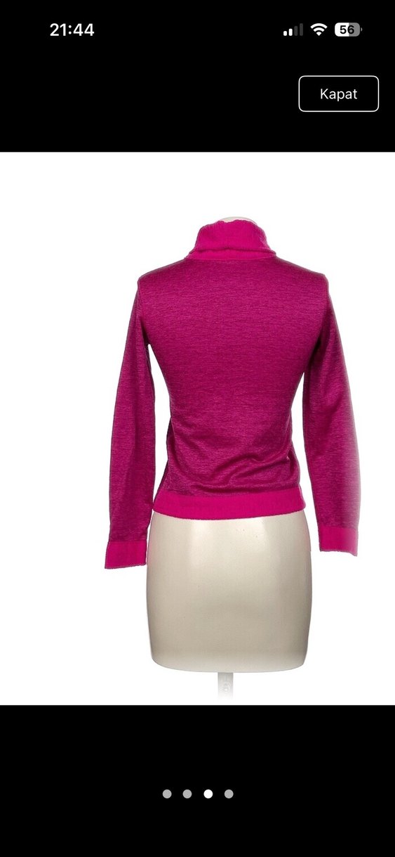 Pembe Yüksek Yakalı Kadın Triko Kazak - Görsel 2