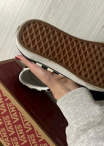 36 Beden siyah Renk Beyaz Siyah Kareli Vans Kadın Sneakers