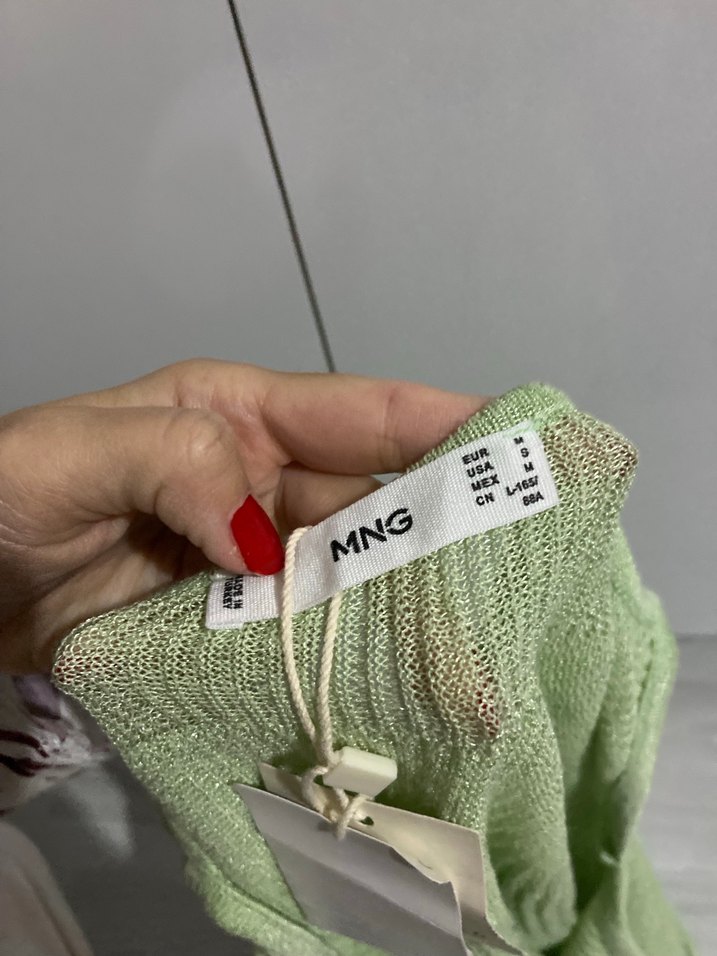 Yeşil Triko Askılı mango Kadın Atlet - Görsel 2